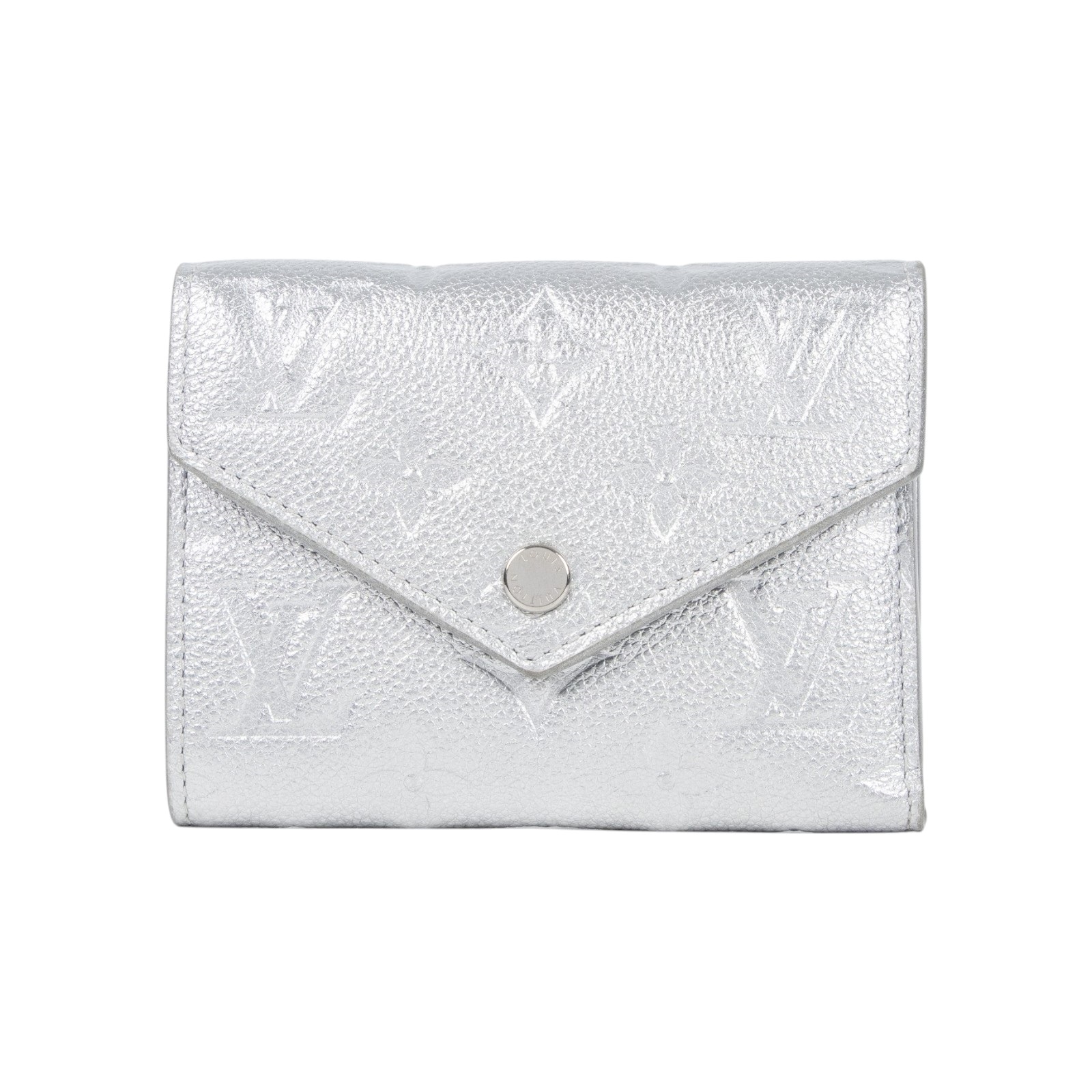 路易威登 LOUIS VUITTON Victorine 短夾 錢包 M26896 晶片款 銀VICTORINE三折短夾 原廠盒子/防塵袋
