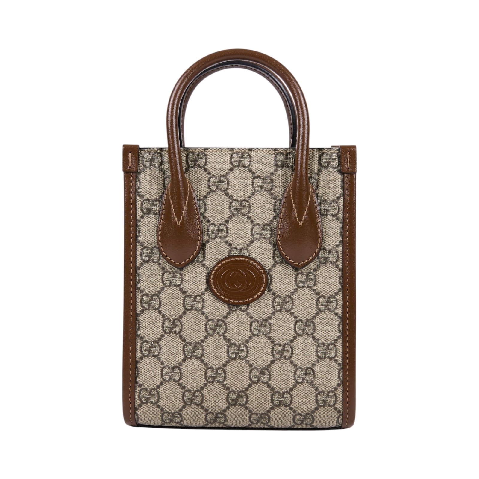 古馳 GUCCI Interlocking G 迷你 手提袋 671623 92TCG 咖INTERLOCKING琴譜包 防塵袋/背帶/購買證明