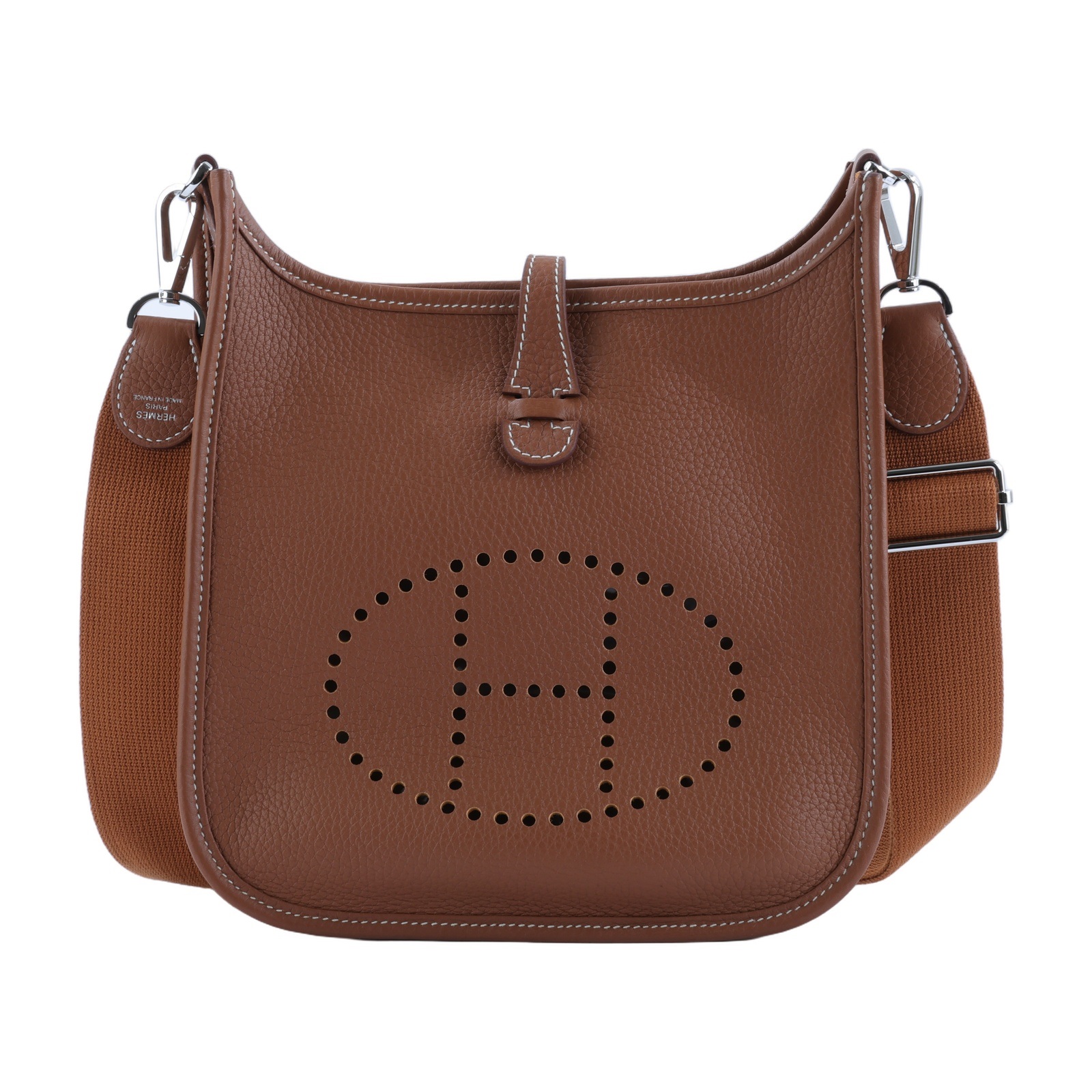 愛馬仕 Hermes Evelyne Bag 伊芙琳包 23 Poche III Bag 銀色五金 金棕 H087941CK37 /K VN 007 KD  背帶/防塵袋/原廠盒子