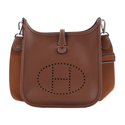 愛馬仕 Hermes Evelyne Bag 伊芙琳包 23 Poche III Bag 銀色五金 金棕 H087941CK37 /K VN 007 KD  背帶/防塵袋/原廠盒子