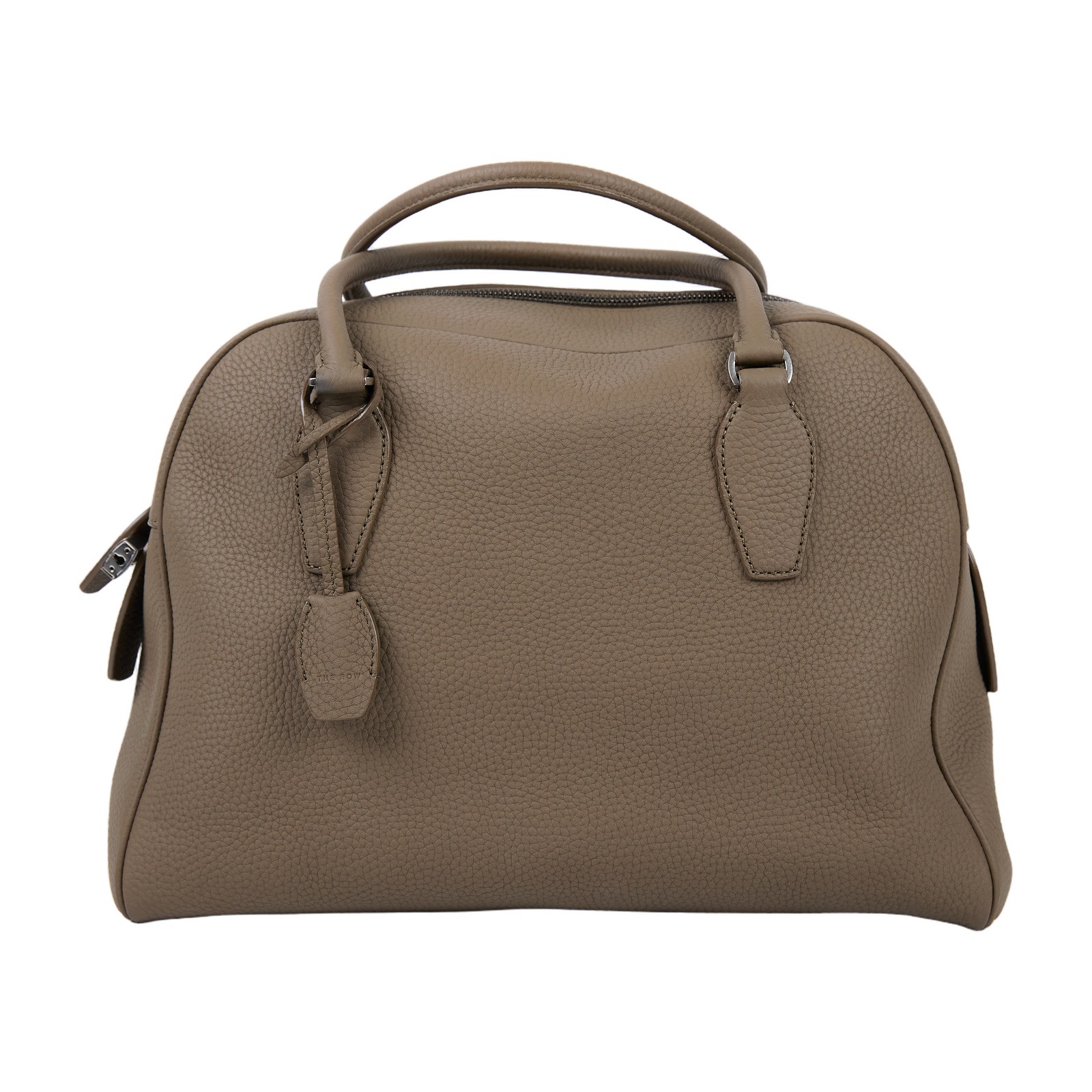 安靜奢華主義 THE ROW India 12 Bag 保齡球袋 手提包 W1595L133 煙灰褐INDIA手提包 防塵袋/鎖組