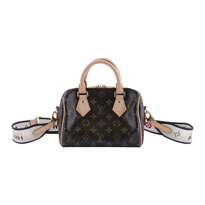 路易威登 LOUIS VUITTON Speedy Bandoulière  20 原花 手提 斜背 波士頓包 黑色 M46234 晶片款  防塵袋/背帶/鎖組