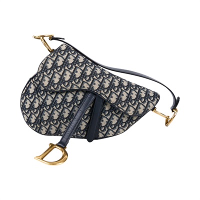 迪奧 CHRISTIAN DIOR Saddle 馬鞍袋  M0455CTZQ 藍緹花SADDLE 原廠盒子