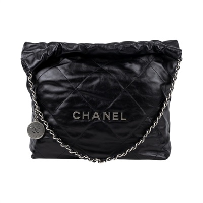 香奈兒 CHANEL 22 小型 流浪包 肩背包 AS3260 晶片款 黑銀22包小號 防塵袋/內袋