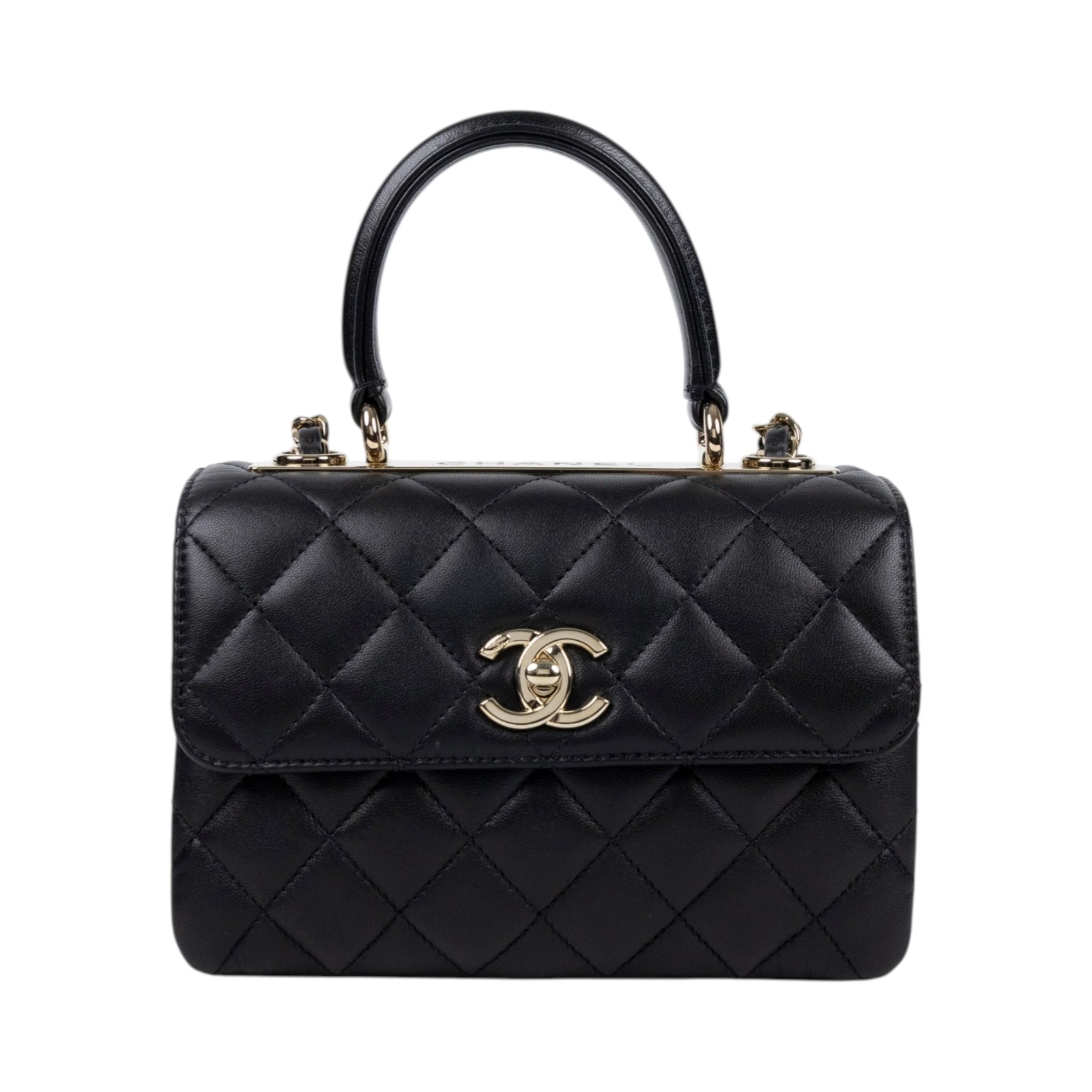 香奈兒 CHANEL Handle CC 迷你 手把 口蓋包 AS4654 Y60767 晶片款 黑羊TRENDY CC MINI 防塵袋/購買證明正本