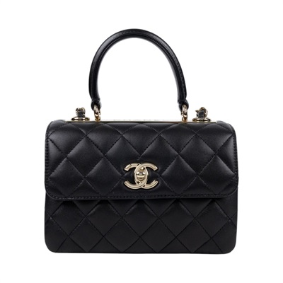 香奈兒 CHANEL Handle CC 迷你 手把 口蓋包 AS4654 Y60767 晶片款 黑羊TRENDY CC MINI 防塵袋/購買證明正本