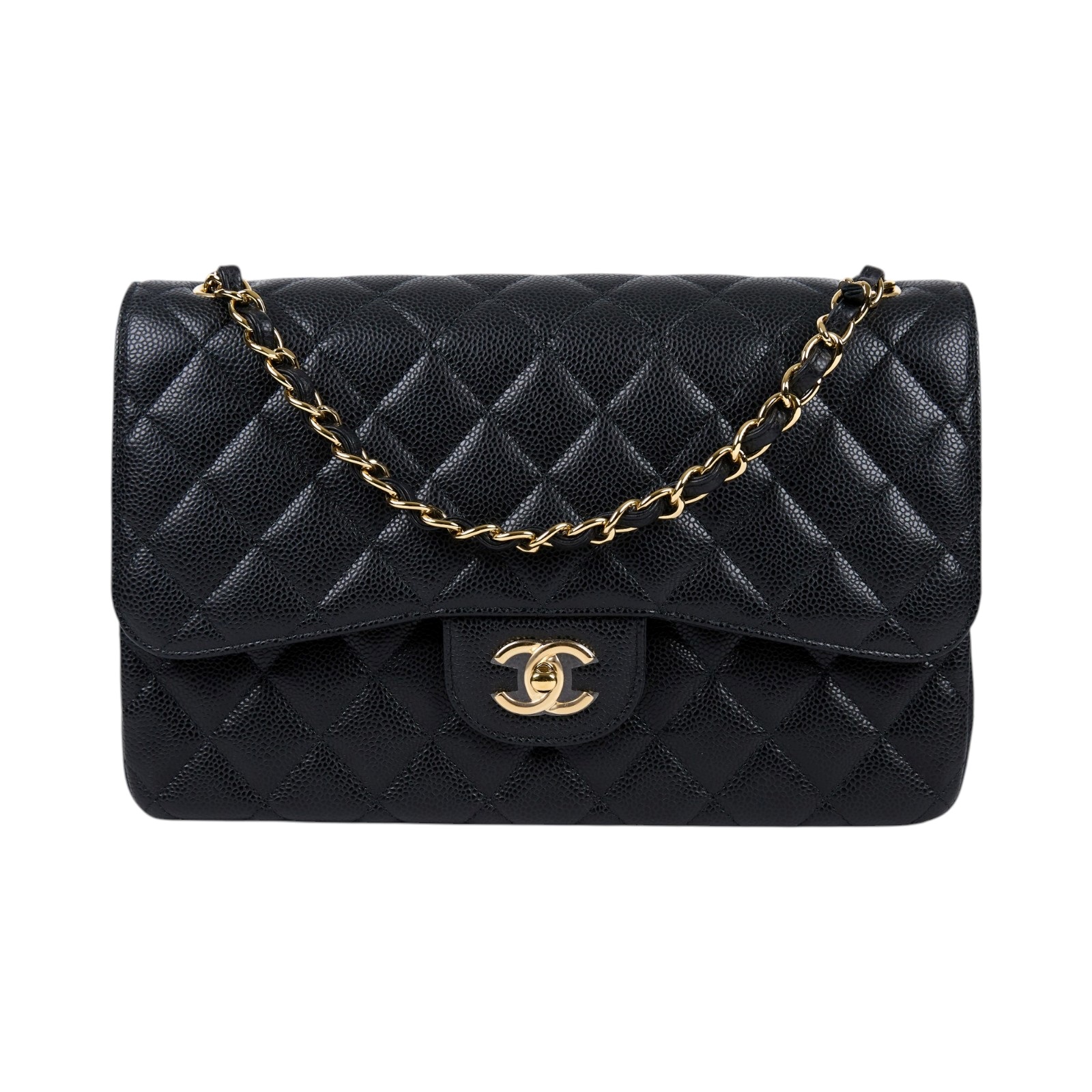 香奈兒 CHANEL CF 經典 大型 口蓋包 A58600 晶片款 黑金荔枝COCO 30 原廠盒子/防塵袋