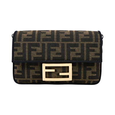 芬迪 FENDI Baguette FF 肩背包 手提包 8BS017A6V5 棕FF BAGUETTE MINI 原廠盒子/防塵袋/背帶