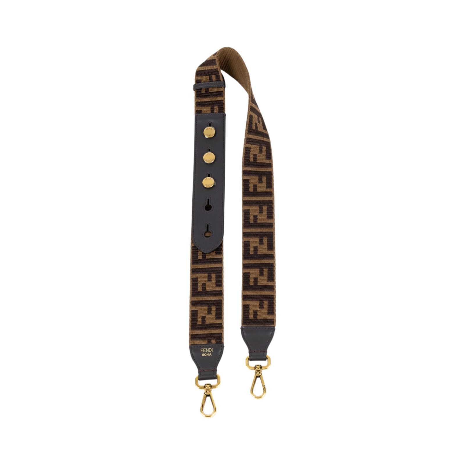 芬迪 FENDI Strap you 織物 肩背帶 8AV120A5KZ 棕FF帆布背帶 防塵袋