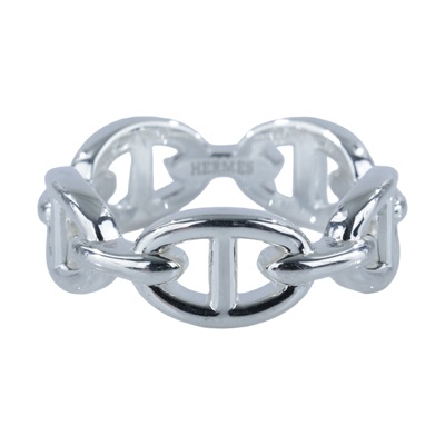 愛馬仕 Hermes Chaine dancre Enchainee 豬鼻子 戒指 H109507Bv00057 /25G461916/#57  原廠盒子/購買證明影本