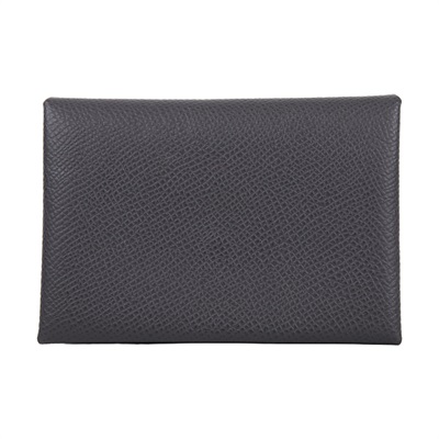愛馬仕 Hermes Calvi Duo 卡包 石墨灰 銀色五金 H083035CK88 /U FM 011 PM  原廠盒子/購買證明