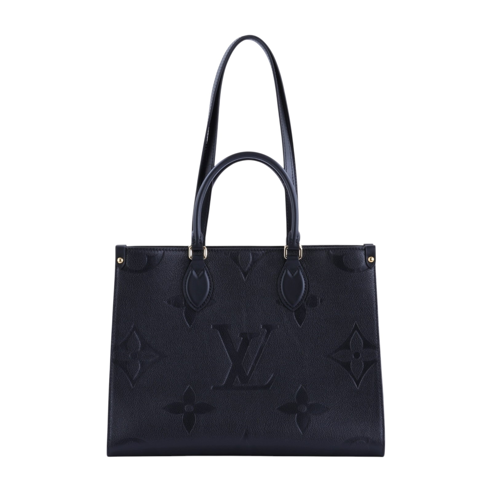 路易威登 LOUIS VUITTON OnTheGo MM 黑色 壓花 手提 肩背包 M45595 晶片款 黑壓紋ON THE GO MM 原廠盒子/防塵袋
