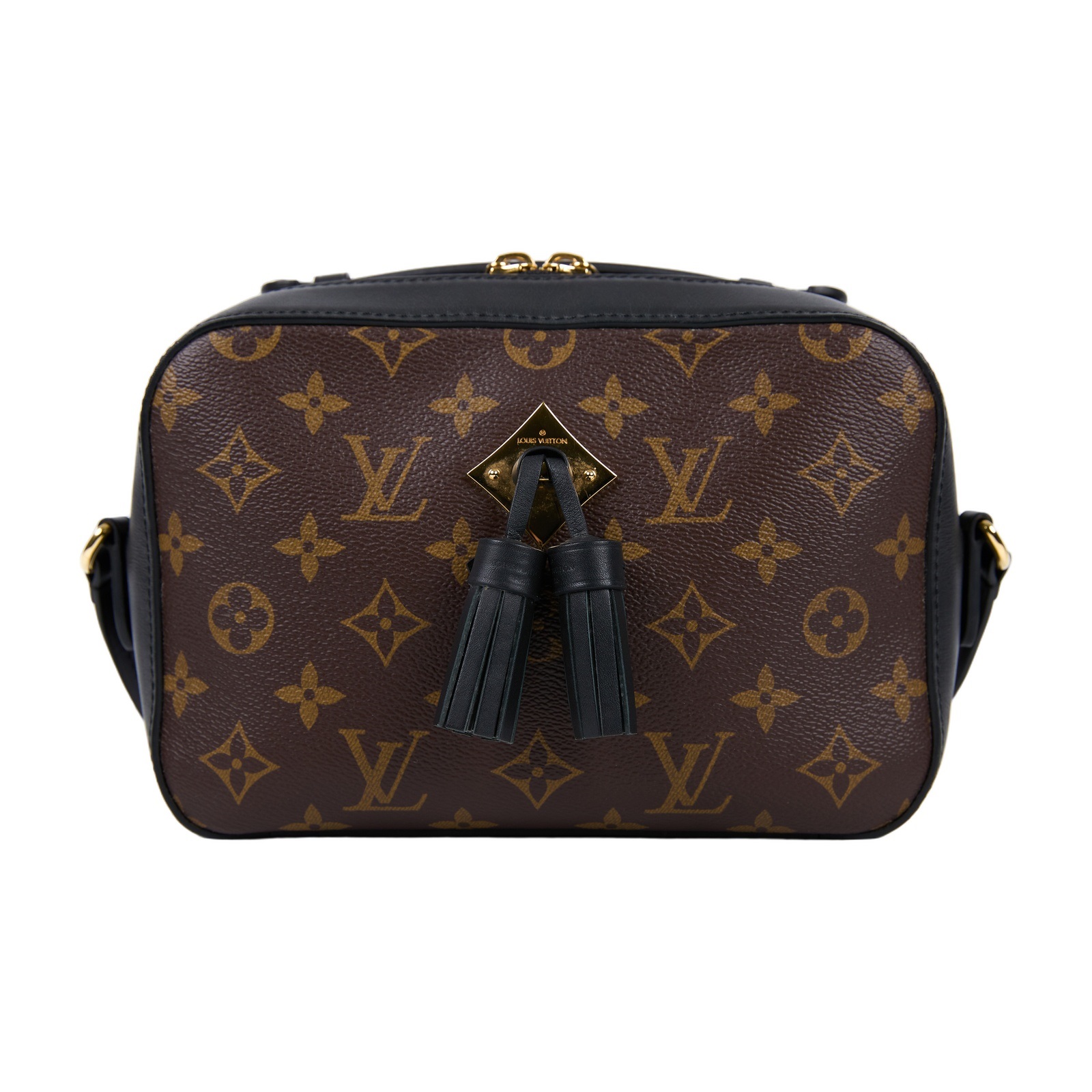 路易威登 LOUIS VUITTON Saintonge 相機包 M43555 黑拚原花流蘇相機包 防塵袋