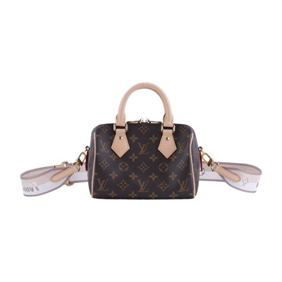 路易威登 LOUIS VUITTON Speedy Bandoulière 20 米色 帆布 手提 斜背 波士頓包 M46222 晶片款  原廠盒子/防塵袋/背帶/鎖組/購買證明