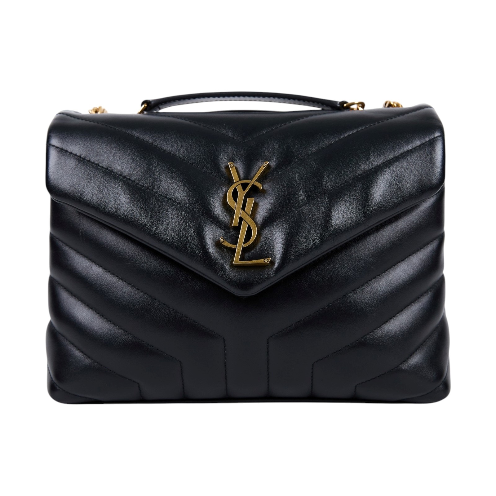 聖羅蘭 YSL SAINT LAURENT Loulou 絎縫 小牛皮 TOY 小型 手袋  肩背 斜背包 金色五金 494699DV727  原廠盒子/防塵袋/CRAD/購買證明正本