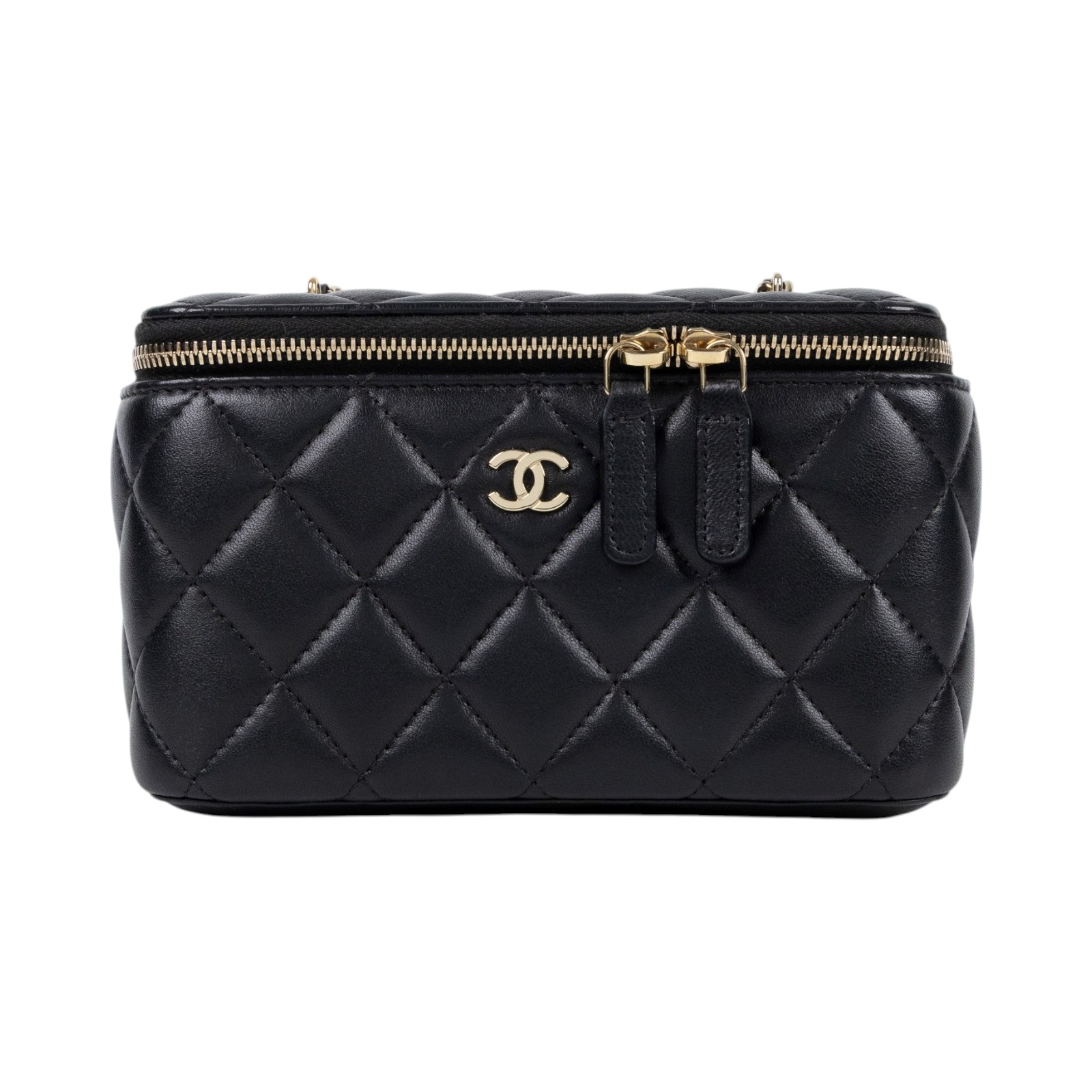 香奈兒 CHANEL Vanity Case 化妝箱 AP1341 Y04059 晶片款 黑金羊VANITY化妝盒 原廠盒子/防塵袋/保證卡/購買證明正本