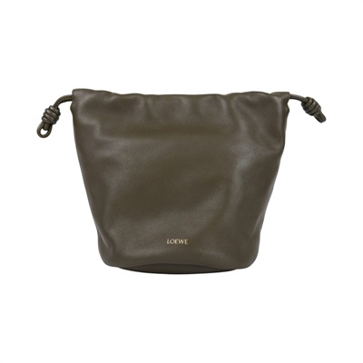 羅意威 LOEWE Flamenco Purse 水桶包 斜背包 中型 A411FPBX02 綠色Flamenco鏈帶抽繩水桶包 防塵袋/背帶2