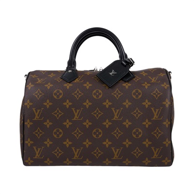 路易威登 LOUIS VUITTON Speedy Soft 30 Dark M12243 晶片款  原廠盒子/防塵袋/背帶/購買證明影本/鎖組/吊牌/吊飾/歌德風鏈帶