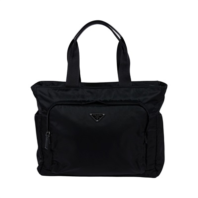 普拉達 PRADA Re-Nylon Saffiano 肩背包 托特包 手提包 2VG097_2DMG 黑色尼龍TOTE 防塵袋