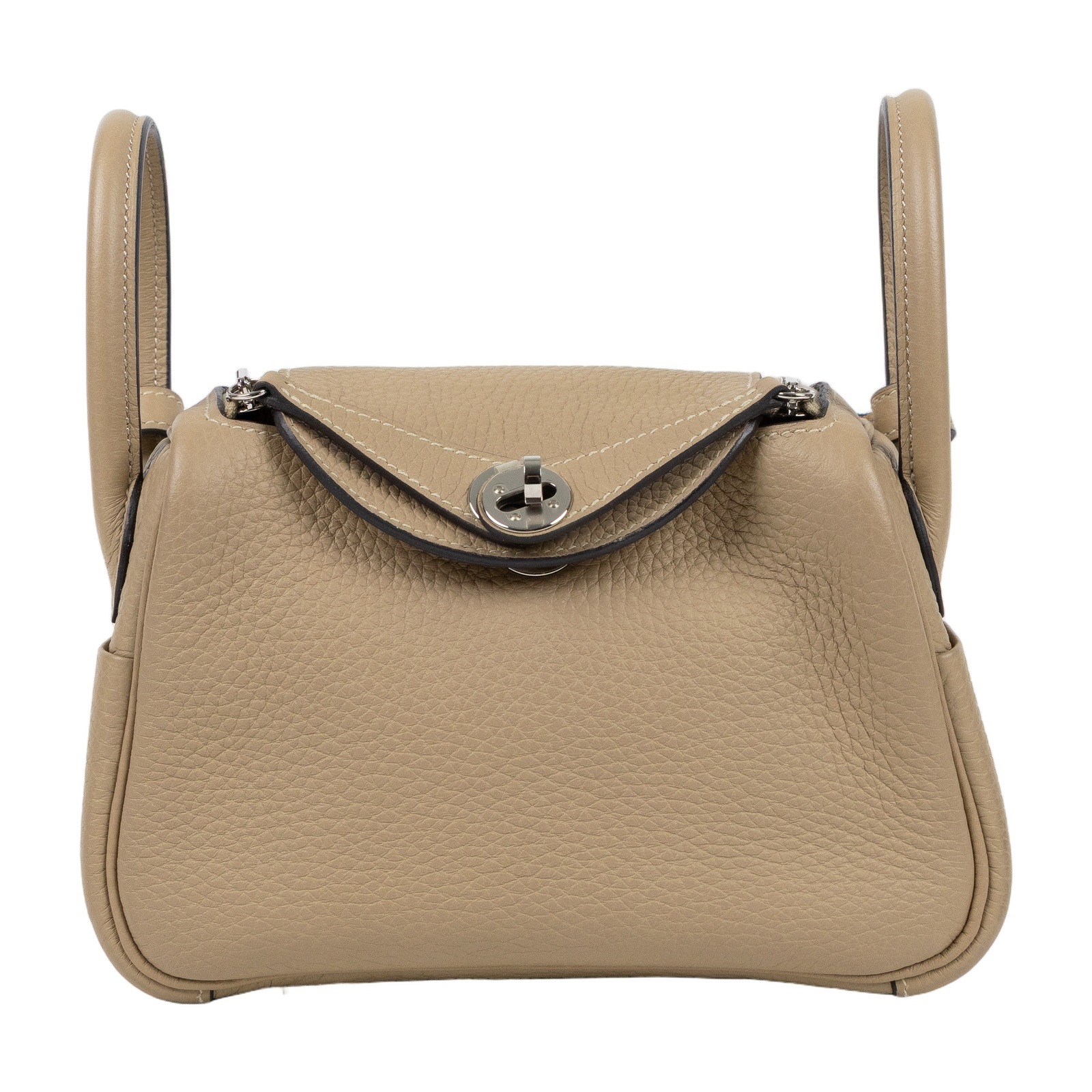 愛馬仕 Hermes Lindy 琳迪包 迷你 LDM U MM 461 DH U刻 大象灰銀釦MINI LINDY 拚帆布格紋背帶 防塵袋