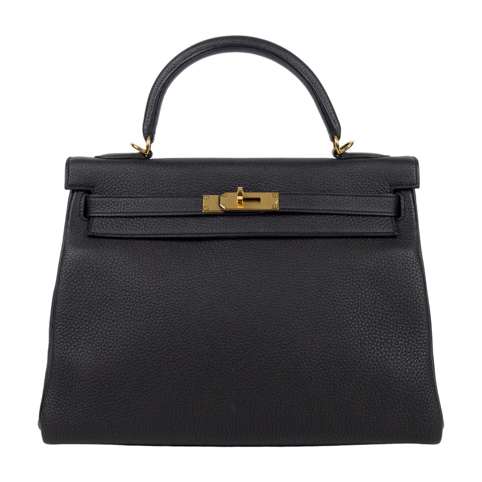 愛馬仕 Hermes Kelly Bag 凱莉包 32 KL32 A CT 568 IG A刻 黑金KELLY32 內縫 原廠盒子/防塵袋/背帶/鎖組/雨衣