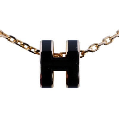 愛馬仕 Hermes Mini Pop H 墜飾 黑色 H147992Fv03 ST0219 黑金POP H MINI項鍊 原廠盒子