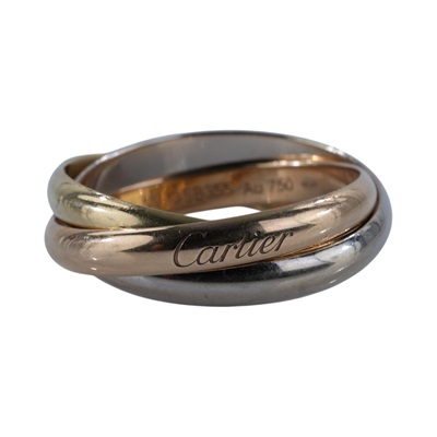 卡地亞 CARTIER Trinity 戒指 B4086155 K18 TRINITY 三環戒指#55 原廠盒子/保書/購買證明影本