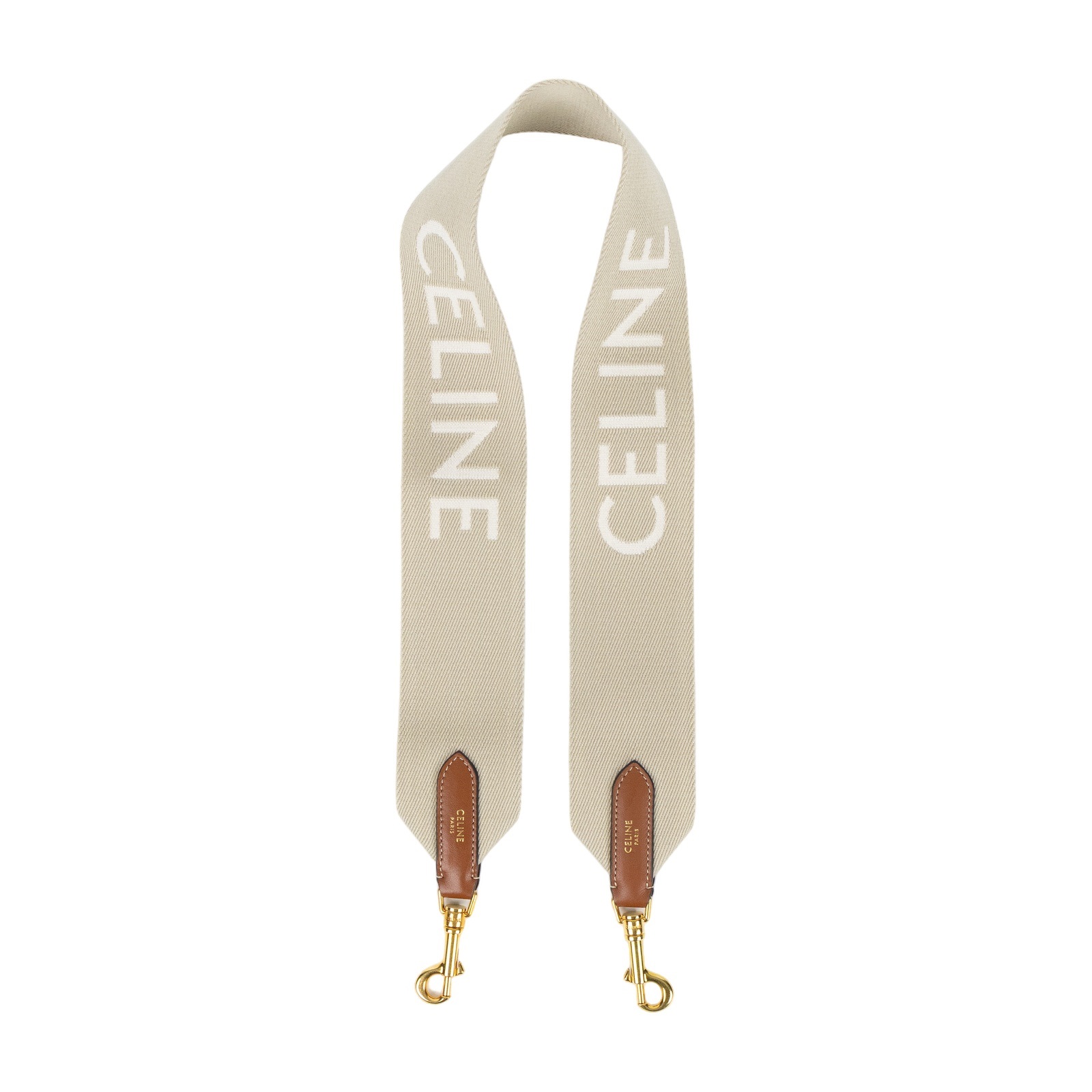 思琳 CELINE 緹花羊毛 短肩帶 49S022AEP 米色LOGO背帶 購買證明影本