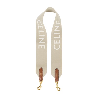 思琳 CELINE 緹花羊毛 短肩帶 49S022AEP 米色LOGO背帶 購買證明影本