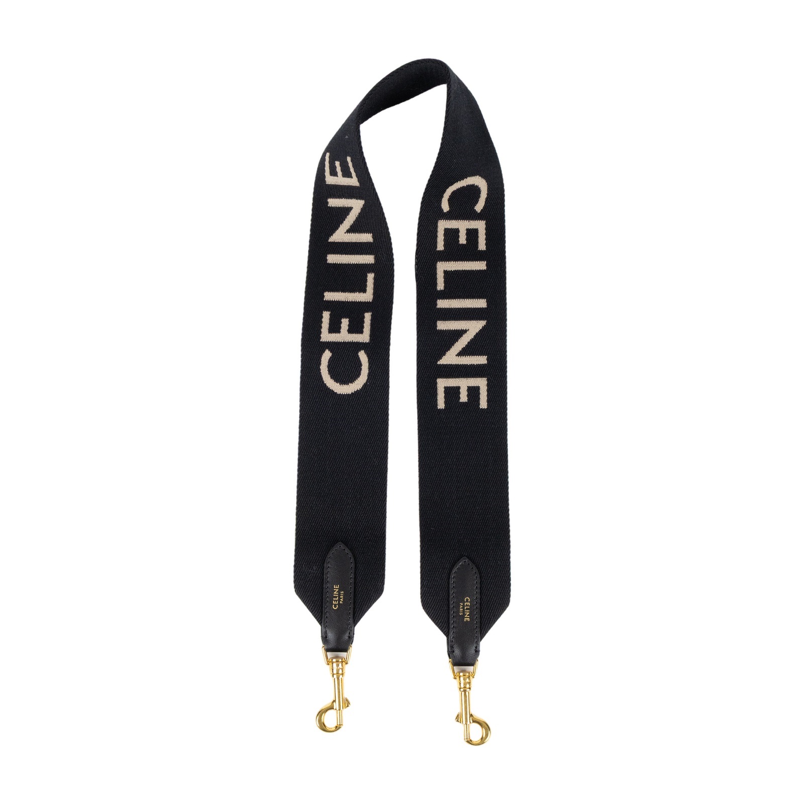 思琳 CELINE 緹花羊毛 短肩帶 49S022AEP 黑色LOGO背帶 購買證明影本