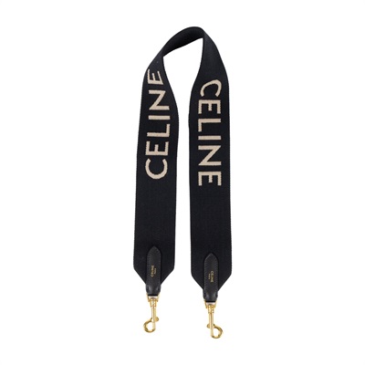 思琳 CELINE 緹花羊毛 短肩帶 49S022AEP 黑色LOGO背帶 購買證明影本