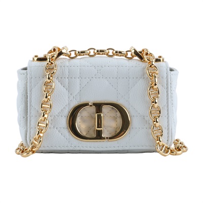 迪奧 CHRISTIAN DIOR Caro Micro 肩背 手袋 S2022UWHC 白色CARO MICRO 斜肩鍊包 原廠盒子/購買證明影本