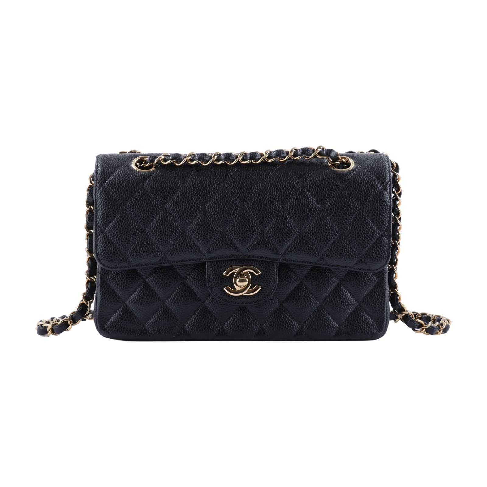 香奈兒 CHANEL CF 經典 11.12 口蓋包 A01112 晶片款 30開 黑色荔枝皮COCO23 防塵袋