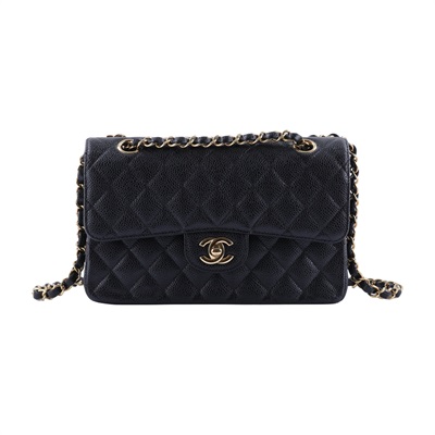 香奈兒 CHANEL CF 經典 11.12 口蓋包 A01112 晶片款 30開 黑色荔枝皮COCO23 防塵袋