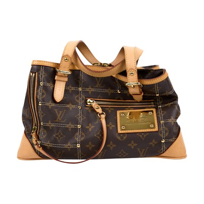 路易威登 LOUIS VUITTON RIVETING 金牌 肩背包 手提包 M40140 原花鉚釘雙拉鍊肩背包 防塵袋