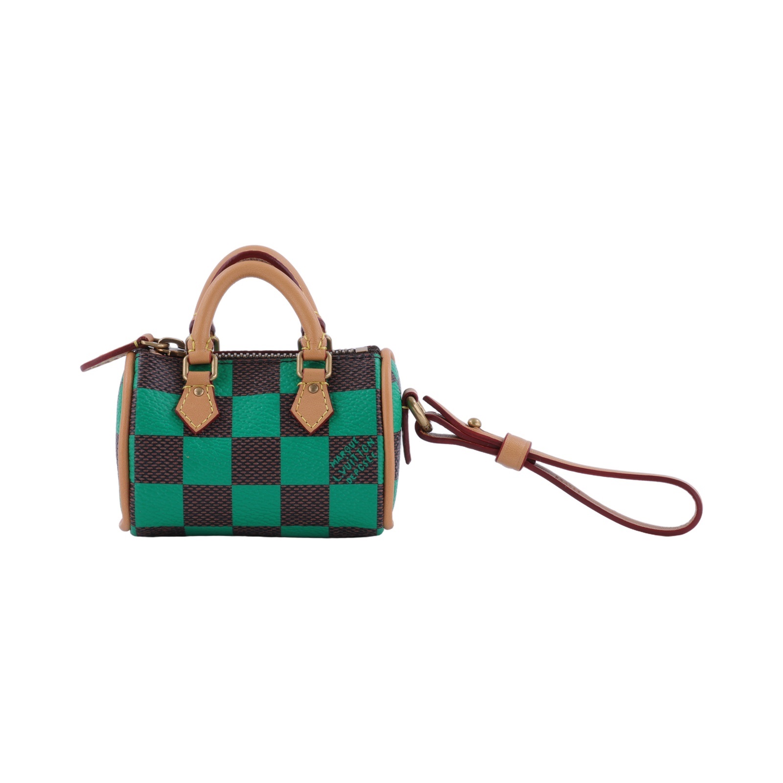 路易威登 LOUIS VUITTON Speedy 吊飾 鑰匙圈 R94053 綠棕棋盤SPEEDY吊飾 原廠盒子/防塵袋