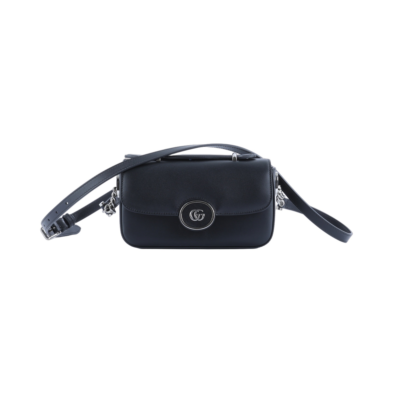 古馳 GUCCI Petite GG 肩背包 斜背包 739722 AABSG 黑側背包Petite GG 防塵袋/購買證明影本