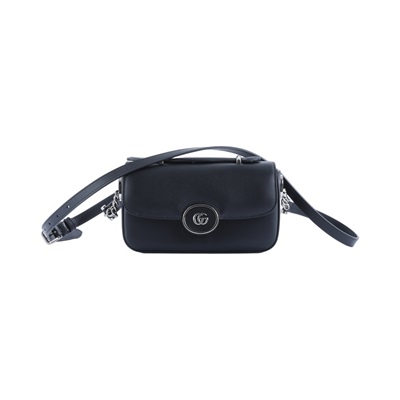 古馳 GUCCI Petite GG 肩背包 斜背包 739722 AABSG 黑側背包Petite GG 防塵袋/購買證明影本