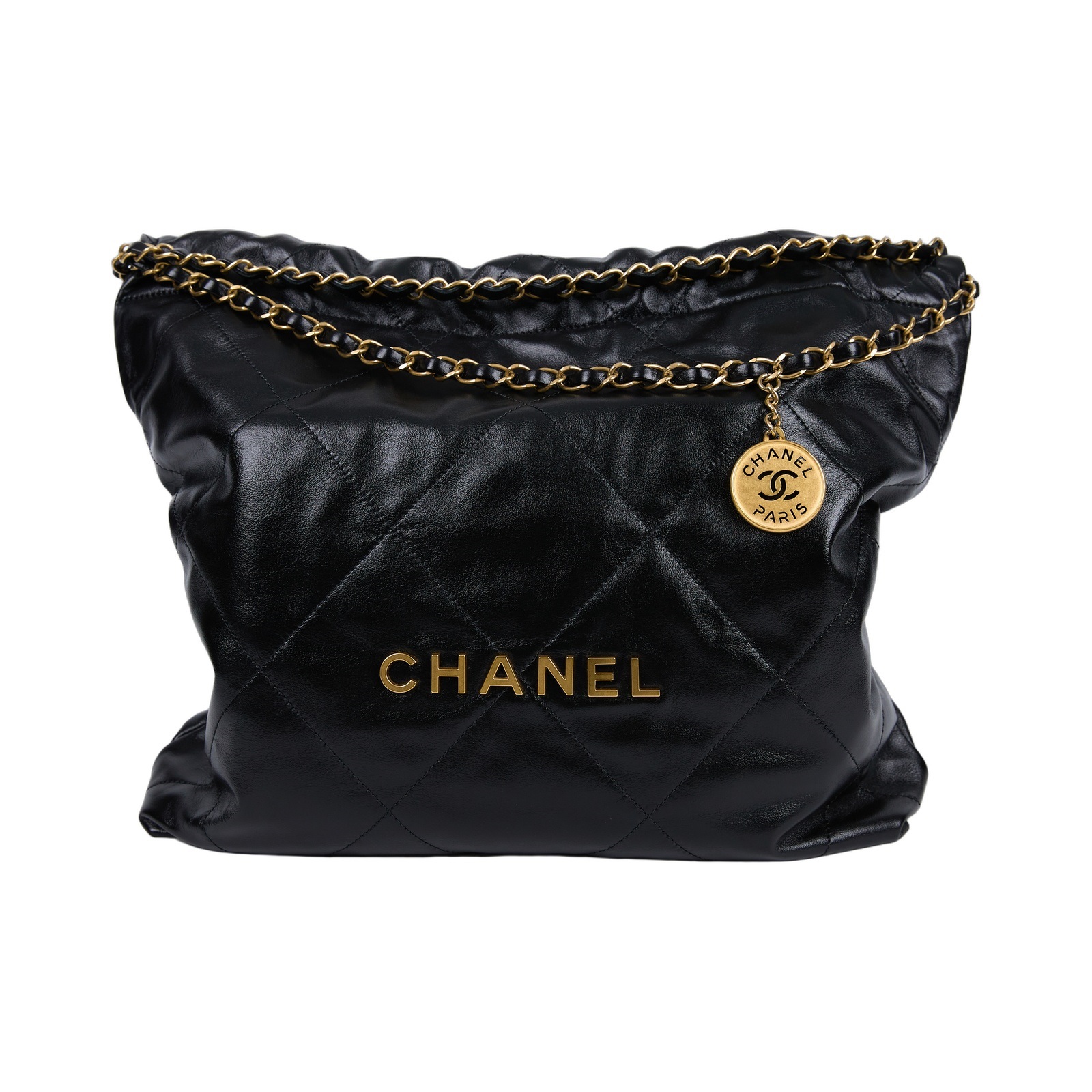 香奈兒 CHANEL 22 小型 束口包 AS3260 晶片款 黑金22包 小號 原廠盒子/防塵袋/購買證明
