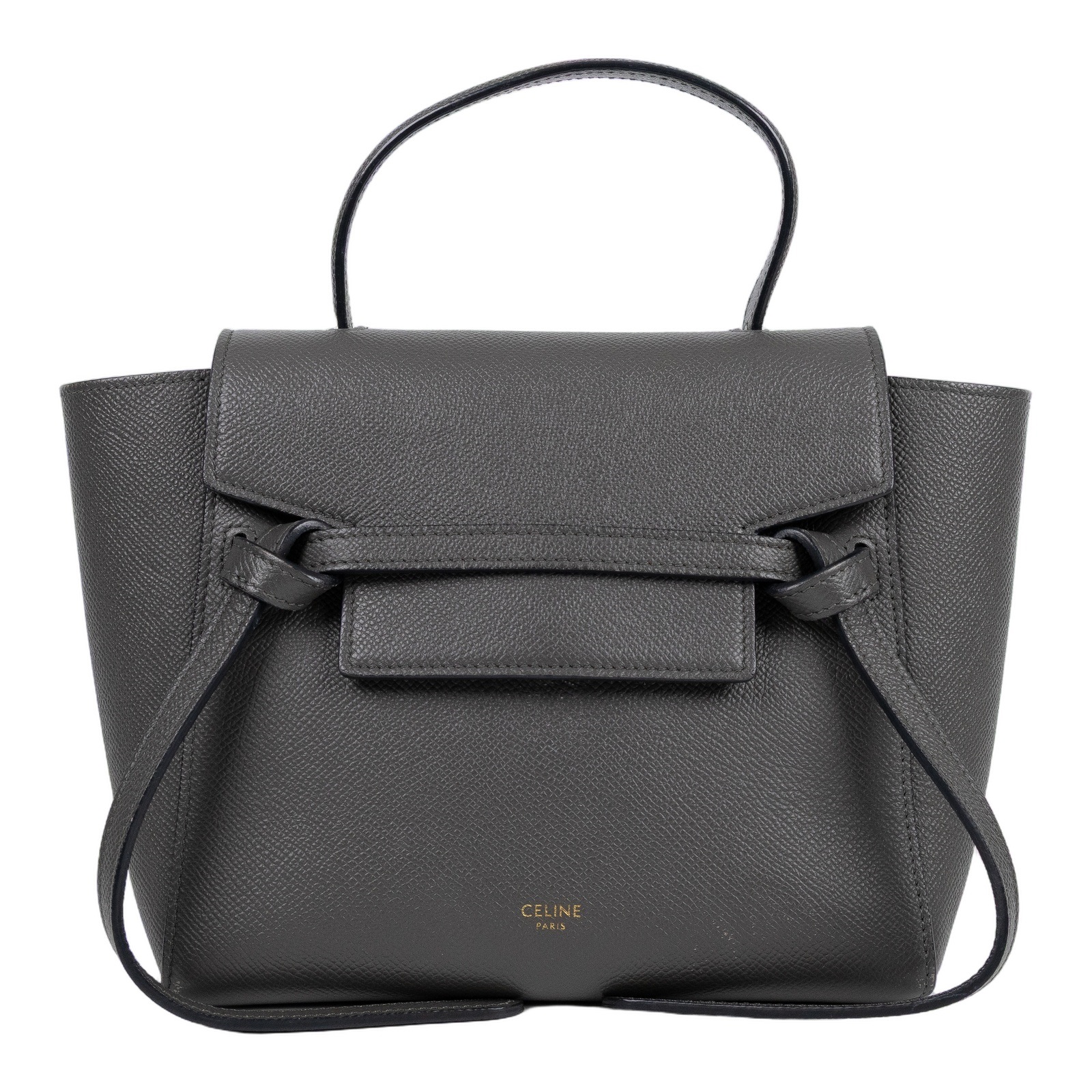 思琳 CELINE 珠地小牛皮 袖珍型 Belt 手袋 189003ZVA 灰NANO BELT 2WAY 防塵袋/背帶