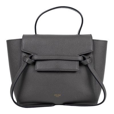 思琳 CELINE 珠地小牛皮 袖珍型 Belt 手袋 189003ZVA 灰NANO BELT 2WAY 防塵袋/背帶