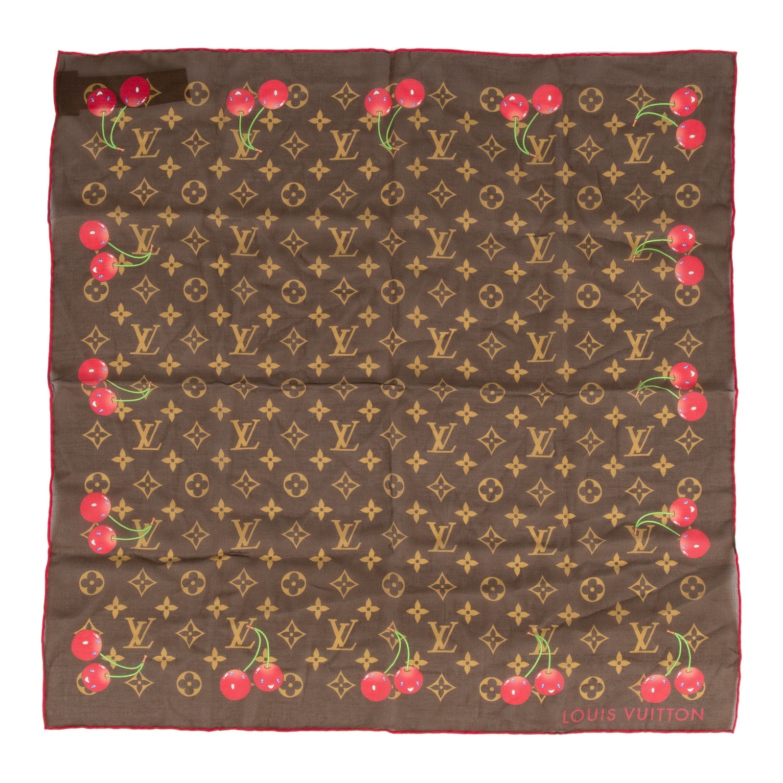 路易威登LOUIS VUITTON LV x TM 村上隆MONOGRAM CERISE 方巾絲巾M96090
