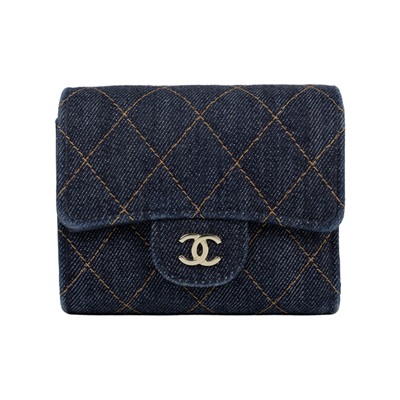 香奈兒 CHANEL CC 錢包 三折 短夾  AP0229 B23492 晶片款 丹寧COCO三折短夾 原廠盒子/防塵袋