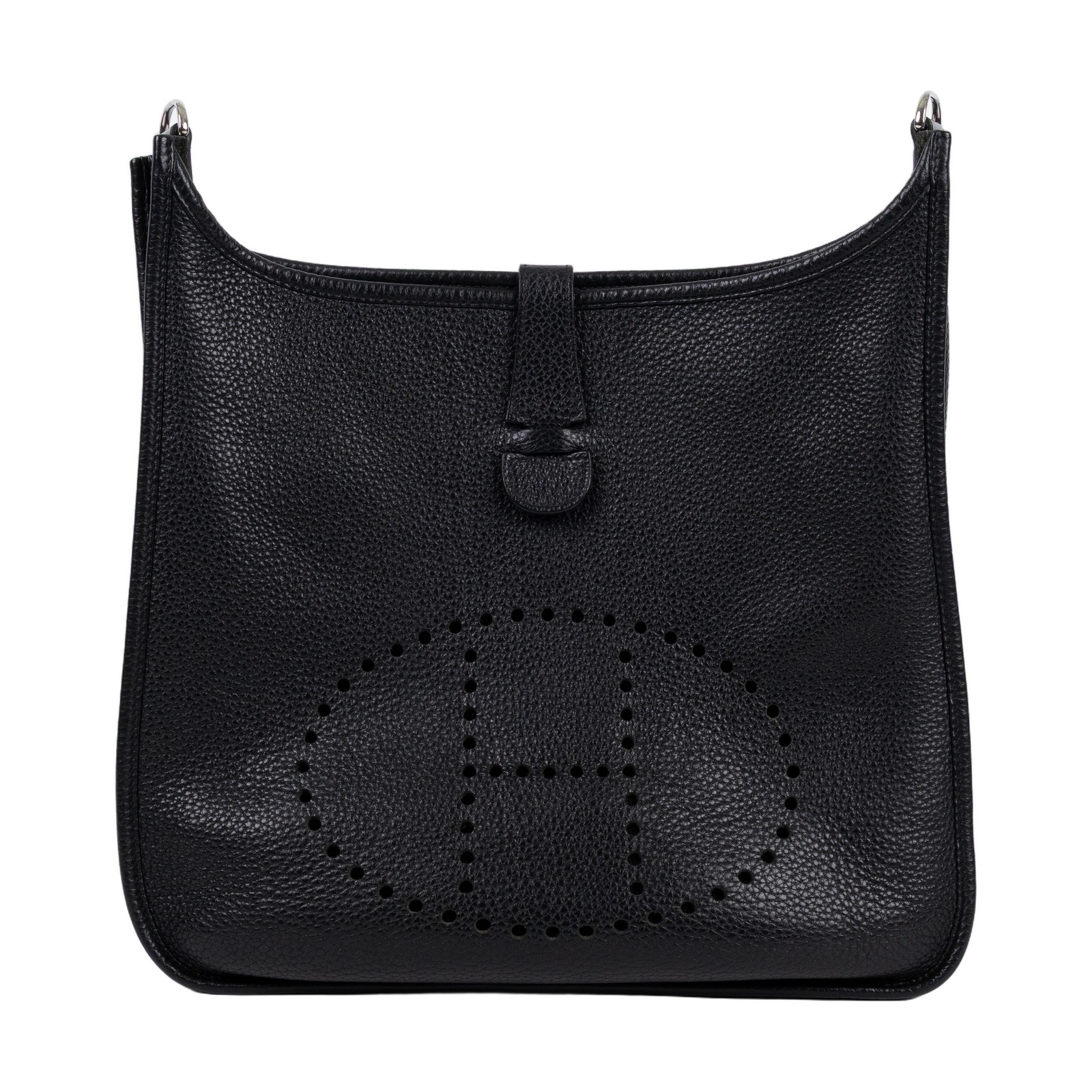 愛馬仕 Hermes Evelyne III Bag 伊芙琳包 33 銀色五金 黑色 H056275CK89 /MD口Q  背帶/購買證明影本
