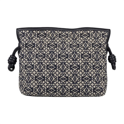羅意威 LOEWE Mini Flamenco clutch 迷你 肩背包  黑ANAGRAM緹花FLAMENCO MINI 原廠盒子/防塵袋/背帶