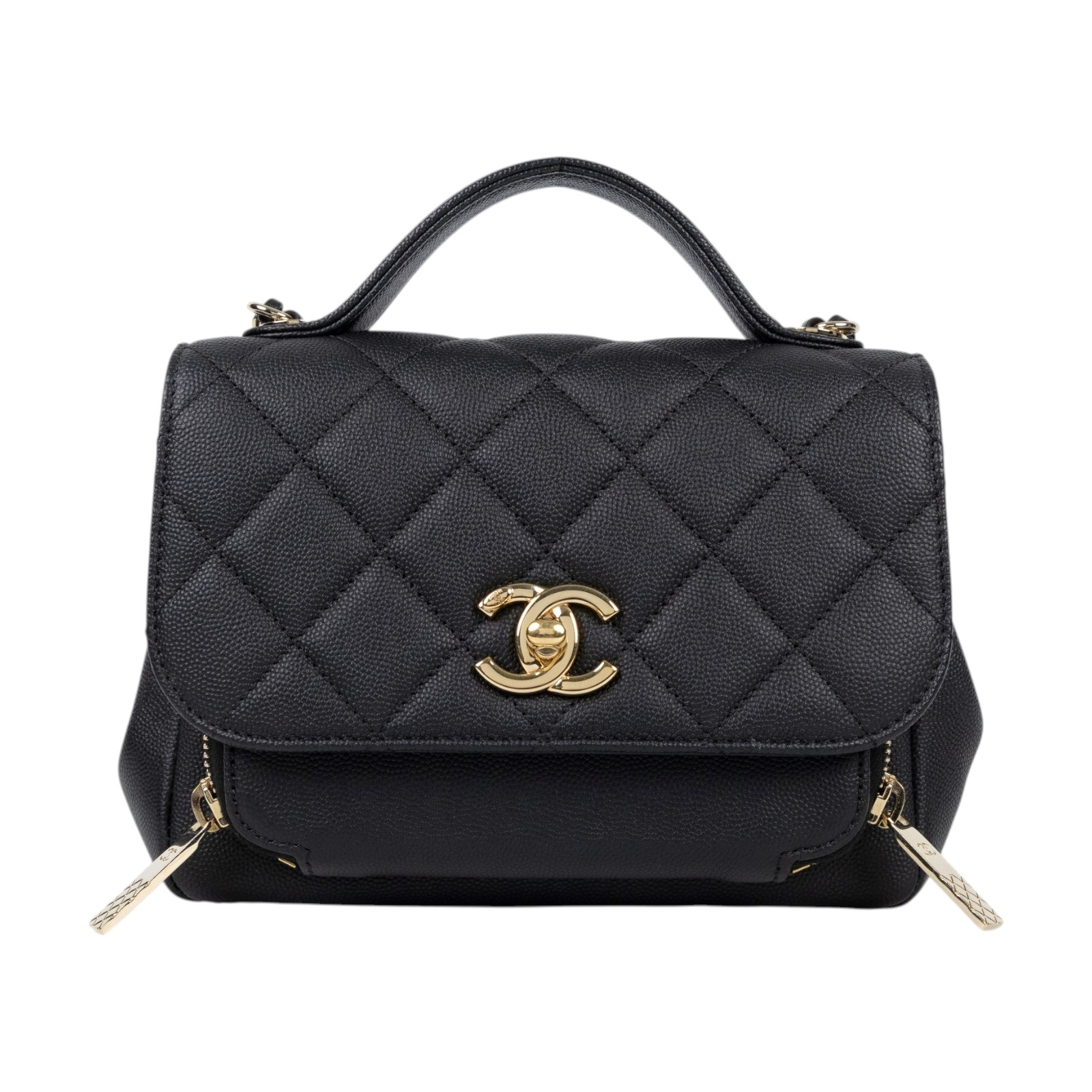 香奈兒 CHANEL CC logo 荔枝皮 斜背 小型 郵差包 口蓋包 A93749 28開 黑金荔枝郵差包 原廠盒子/防塵袋/保證卡