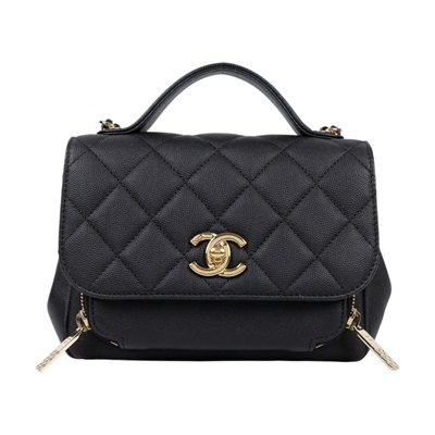 香奈兒 CHANEL CC logo 荔枝皮 斜背 小型 郵差包 口蓋包 A93749 28開 黑金荔枝郵差包 原廠盒子/防塵袋/保證卡