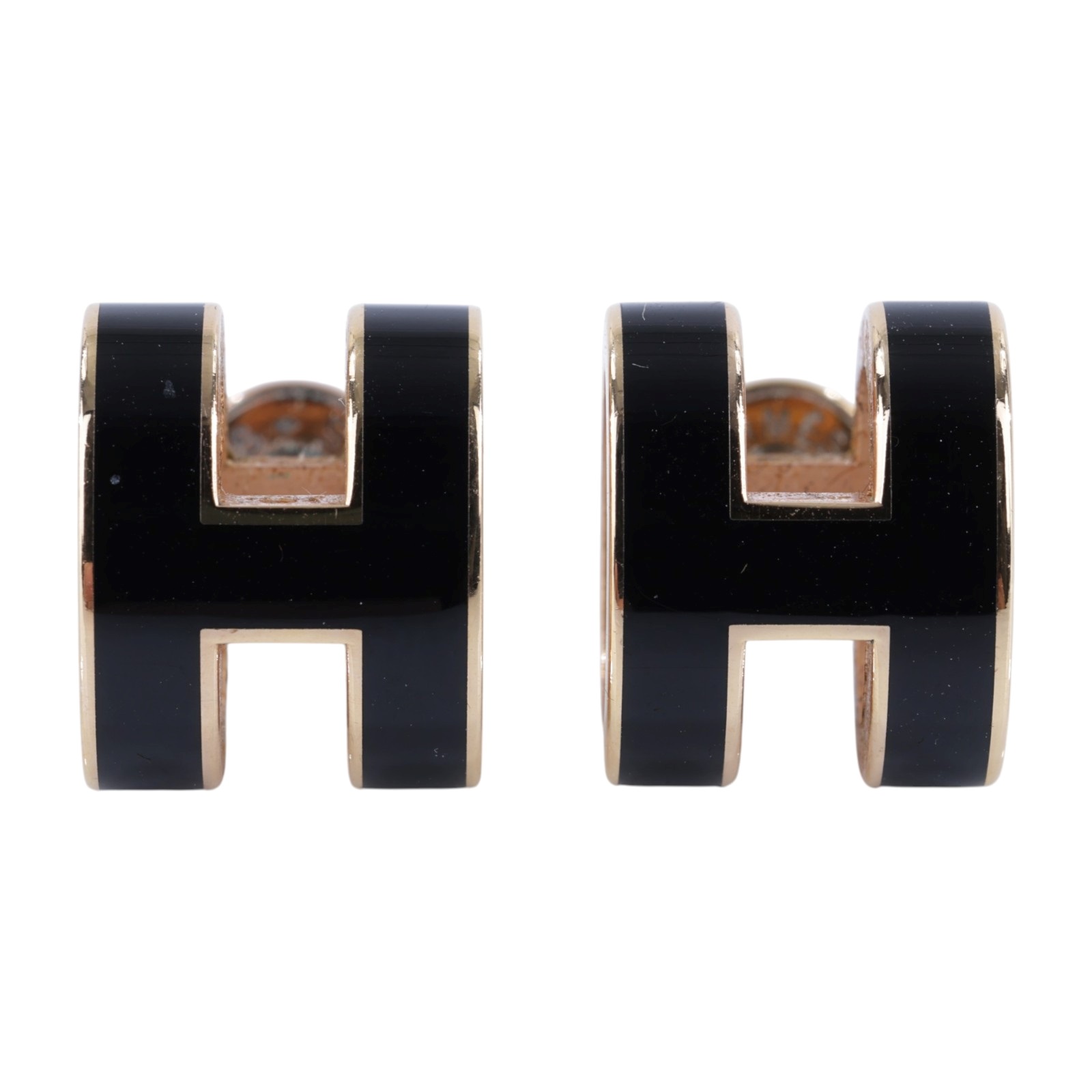 愛馬仕 Hermes Mini Pop H 耳釘 黑色 H608002Fv03 ST 11 28 黑金POP H 耳環 原廠盒子/內襯