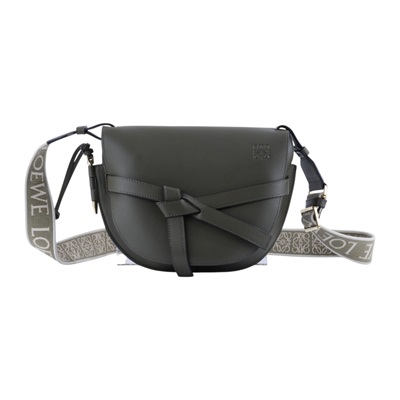 羅意威 LOEWE Small Gate bag 小型 小牛皮 肩背包 帆布背帶 A650T20X40 綠GATE SMALL 防塵袋