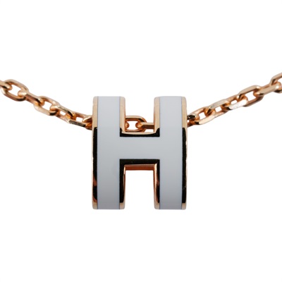 愛馬仕 Hermes Mini Pop H 墜飾 POPHPMINI ST1205 白MINI POP H項鍊 原廠盒子/防塵袋